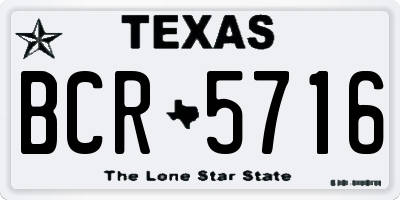 TX license plate BCR5716