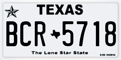 TX license plate BCR5718