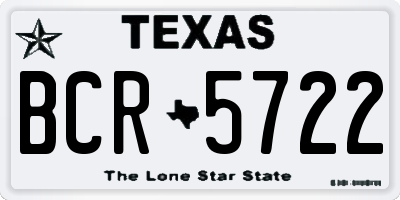 TX license plate BCR5722