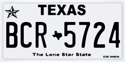 TX license plate BCR5724
