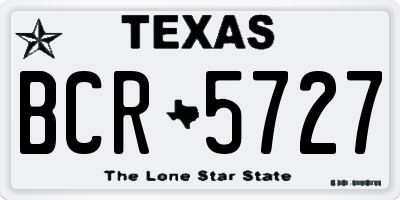 TX license plate BCR5727