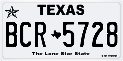 TX license plate BCR5728