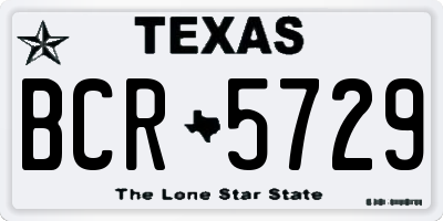 TX license plate BCR5729