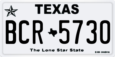 TX license plate BCR5730