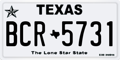 TX license plate BCR5731