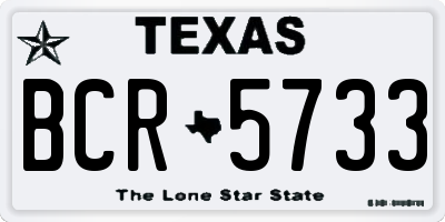 TX license plate BCR5733