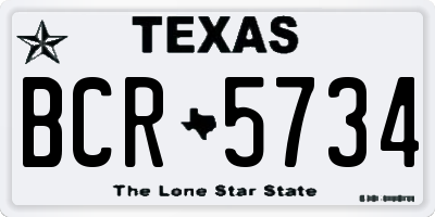 TX license plate BCR5734