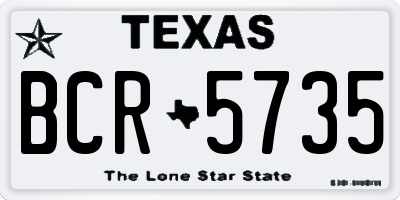 TX license plate BCR5735