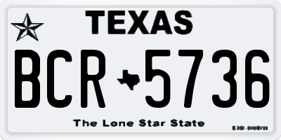 TX license plate BCR5736