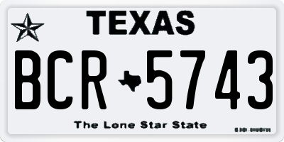 TX license plate BCR5743