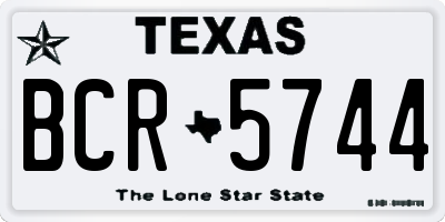 TX license plate BCR5744