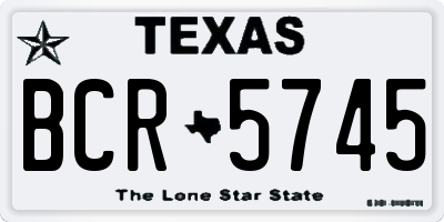 TX license plate BCR5745