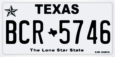 TX license plate BCR5746