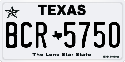 TX license plate BCR5750