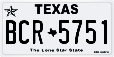 TX license plate BCR5751