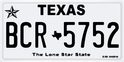 TX license plate BCR5752