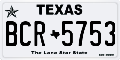 TX license plate BCR5753