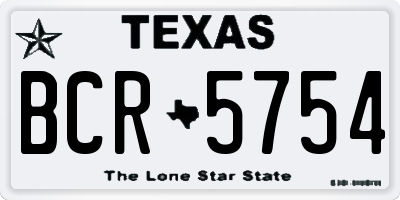 TX license plate BCR5754