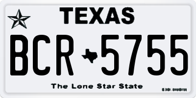 TX license plate BCR5755