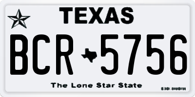 TX license plate BCR5756