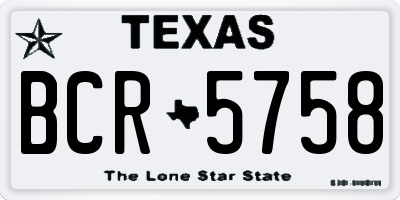 TX license plate BCR5758