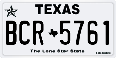 TX license plate BCR5761