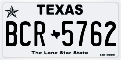 TX license plate BCR5762