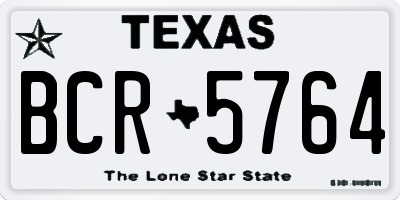 TX license plate BCR5764