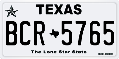 TX license plate BCR5765