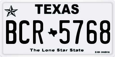 TX license plate BCR5768