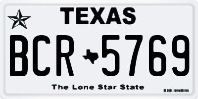 TX license plate BCR5769