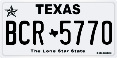 TX license plate BCR5770