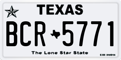 TX license plate BCR5771