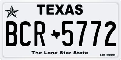 TX license plate BCR5772