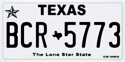 TX license plate BCR5773