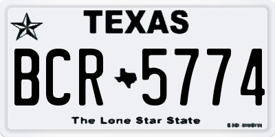 TX license plate BCR5774
