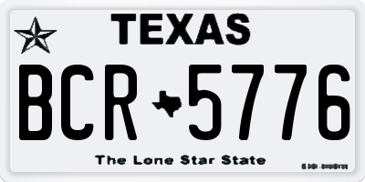 TX license plate BCR5776