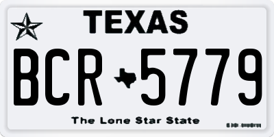 TX license plate BCR5779