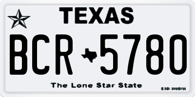 TX license plate BCR5780
