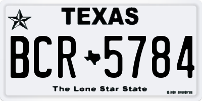 TX license plate BCR5784