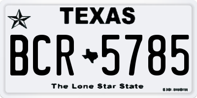 TX license plate BCR5785