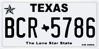 TX license plate BCR5786