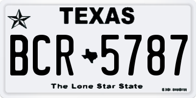 TX license plate BCR5787
