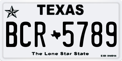 TX license plate BCR5789