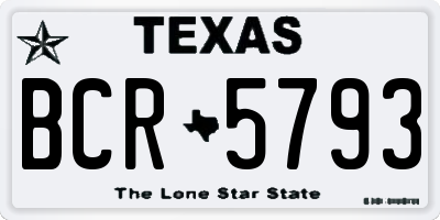 TX license plate BCR5793