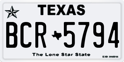 TX license plate BCR5794