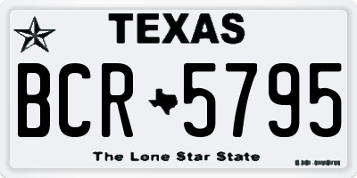 TX license plate BCR5795