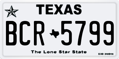 TX license plate BCR5799