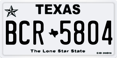 TX license plate BCR5804