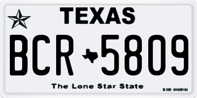 TX license plate BCR5809